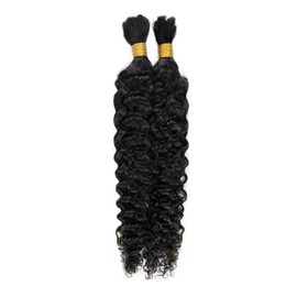 Janet Collection Human Hair Braids Bohemian Bulk (18-24") (18 Inch, 1B)