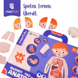 mierEdu Magnetic Pad - Human Anatomy I Designed for Beginners I Teaches Body Parts, Bones & Organs I Toy for Children I Toy from 3 Years