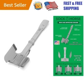 Sock Horse Senior Sock Aid - Easy Sock Applicator with Long Handle & Shoe Horn