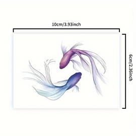 Aesthetic Koi Fish Tattoo - Watercolor Temporary Tattoo for Women & Men