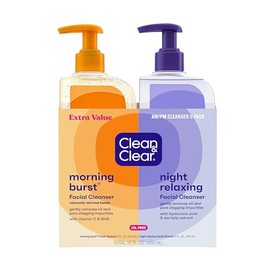 Clean & Clear Morning Burst, Paquete de limpiador diurno y nocturno, Paquete con 2