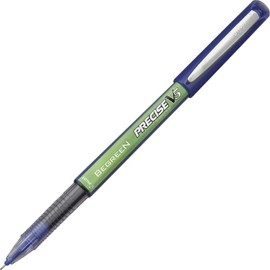 Pilot Precise BeGreen V5 Extra-Fine Rolling Ball Pens - Extra Fine Pen Point - 0.5 mm Pen Point Size - Needle Pen Point Style - Refillable - Blue - 12 / Dozen