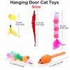 Taicols 6 Pcs Hanging Door Cat Toys Kitten Teaser Feather,