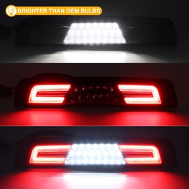 R&F Auto LED Smoked 3rd Brake Light Replacement for Ram 1500/2500 / 3500 (1994-2001) Pickup Truck Roof Cargo Lights High Mount Stop Lamp with Seal Foam Gaskets