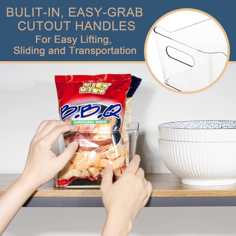 Tiawudi 12 Pack Plastic Storage Bins, Multi-Use Organizer Bins, Pantry