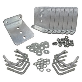 Brickyard (8) 6" Galvanized L-Type Bunk Bracket Kit for Boat Trailer fits 2x3, Heavy Duty