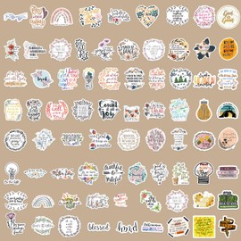 Fuzmo 200 Pcs Inspirational Christian Stickers, Waterproof Bible Verse Stickers for Water Bottles, Laptop, Phone, Guitar, DIY Gifts for Adults Kids Women Men Teens Boys Girls