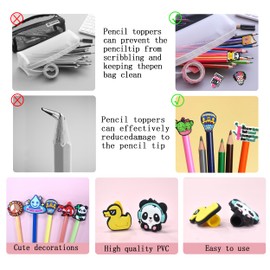 XHAOYEAHX 200Pcs Different Style Pencil Cover Decoration,Cute PVC Different Pencil Charms Cap Designs for teens,Cute Back To School Supplies Classroom Rewards and Prizes