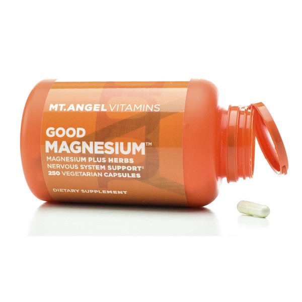Mt. Angel Vitamins - Good Magnesium, Magnesium Plus Herbs Nervous System Support (250 Vegetarian Capsules)