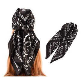 K-ELewon 35" Large Women's Satin Square Silk Feeling Hair Scarf Wrap Headscarf