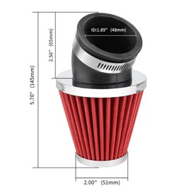 NIBBI 48mm High Performance Air Filter for Motorcycle, ATV, Dirt Bike, Mini Bike GY6