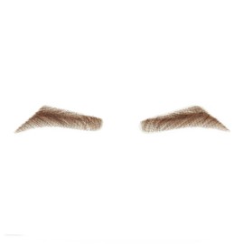 Lace Fake Eyebrows one pair, Handmade Real Human Hair Lace Front False Eyebrow for Men, Natural Look, Human Hair Eyebrow Wig Extensions for Daily Use, Makeup, And Stage(Brown)