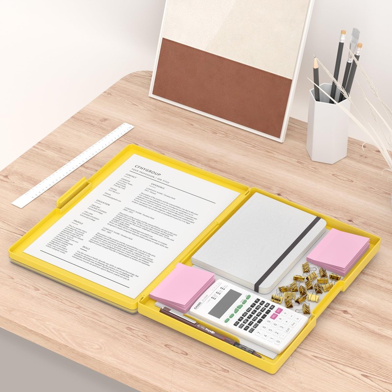 Rimilak Plastic Clipboard with Storage, Side Opening with 2 Compartment,