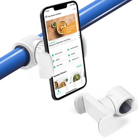 Stroller Phone Holder - Shopping Cart Phone Holder - Phone Holder with Clamp, Non-Slip 360 Degree Shopping Cart Phone Mount, Stroller Phone Holder Mount for Baby, Fit for All Phone Types, White