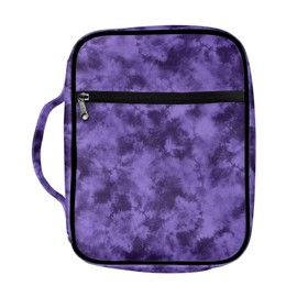 Poceacles Purple Bible Cover with Durable Handle, Carrying Book Case Church Bag Bible, Protective with Zippered Pocket, Bible Study Accessories Supplies, Book Protector for Book Lovers