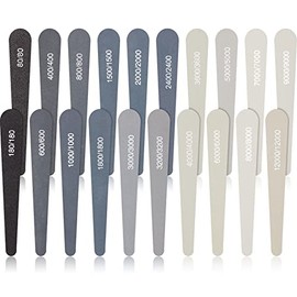Honoson - 20 varillas de lijado para modelos de plástico, varillas de pulido de metal y madera, accesorios para manualidades de modelo, principiante (grano bajo y grano alto, estilo gota de agua)