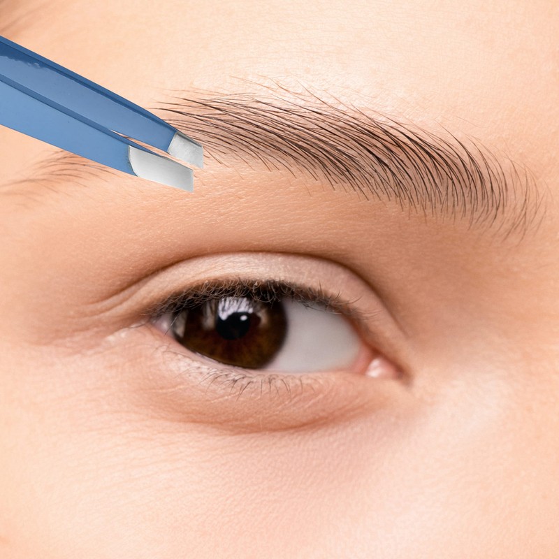 Wishbeauty Light Blue Stainless Steel Mini Slant Tweezer (Light Blue)