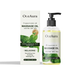 OceAura Peppermint Essential Oil for Body Long-Lasting Hydrating and Moisturizing Massage Oil Plant-Based Body MoisturizerSize: 100ml, Color: White