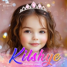 Kilshye Rhinestone Tiara Silver Crystal Princess Tiaras Headband Small Crown for Girls (Pink, Free Size)