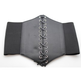 Women Fashion Corset Belt Elastic Band Hip High Waist Wide Plus Size L XL Black