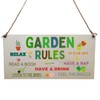 Second Ave Funny Garden Rules Wooden Hanging Gift Rectangle Garden