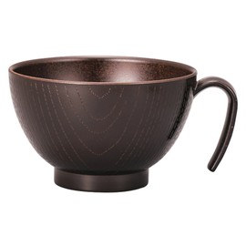 Yamanaka Lacquer M16474-9 Natural Wood Grain Bowl with Hand, Large, Dark Brown