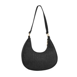 APMGONT Women's Shoulder Handbag, Felt Half Moon Bag, Lady Forearm Bag, Fashion Clutch Bag, Felt Half Moon Bag, Small Women's Half Moon Bag with Zip, a