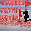 QUIERES SER MI NOVIA Balloons with 1000pcs Red Artificial Rose
