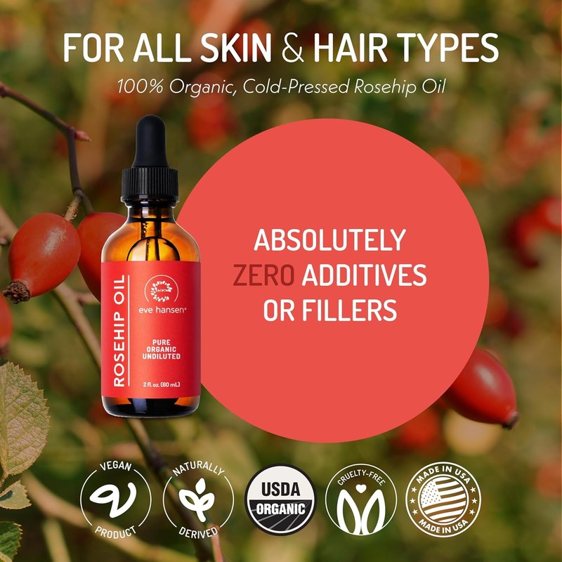 Eve Hanson Rosehip Oil - Organic Cold Pressed Seeds |Moisturizing