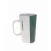 Starbucks Color Block Green Black Ceramic Geometric Mug Cup Handle