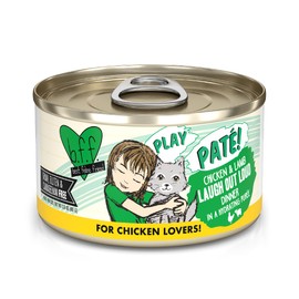 Weruva B.F.F. Play - Best Feline Friend Paté Lovers, Aw Yeah!, Chicken & Lamb Laugh Out Loud with Chicken & Lamb, 2.8oz Can (Pack of 12)
