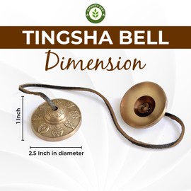 Tibetan Tingsha Bells Cymbals Meditation Chime Bells with Cloth Bag, 6.3 cm Meditation Chime Bells, for Percussion Instrument(8 Lucky Symbols Embossed)