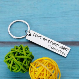 Don't Do Stupid Sht Keychain, Dorm Room College Student Essentials, Birthday Gifts for Teen Girls 16-18, Grandson Granddaughter Gifts from Grandma, Back to School Supplies College