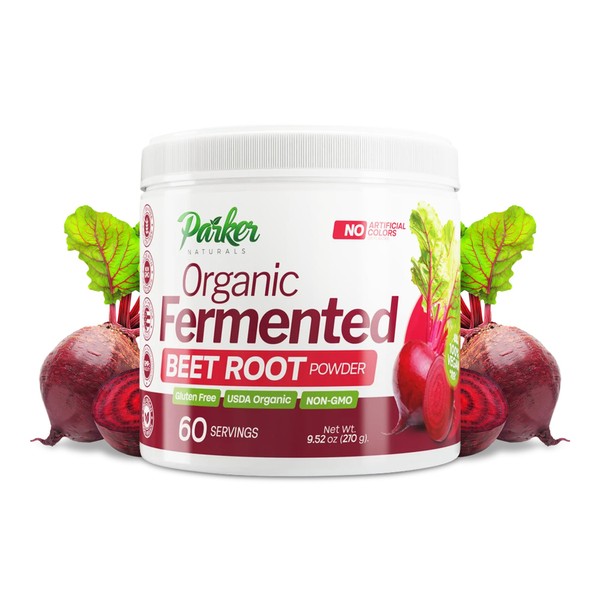Parker Naturals Organic Fermented Beet Root Powder, 9.52 oz Beet