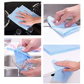 UKEENOR Disposable Dish Cloth, J Cloth, Reusable Cleaning Cloth Disposable Heavy Duty Dish Towels Dish Cloth Reusable Kitchen J Clothes 60 Count 11.9"X23.7" Blue Absorbent, Fast Dry