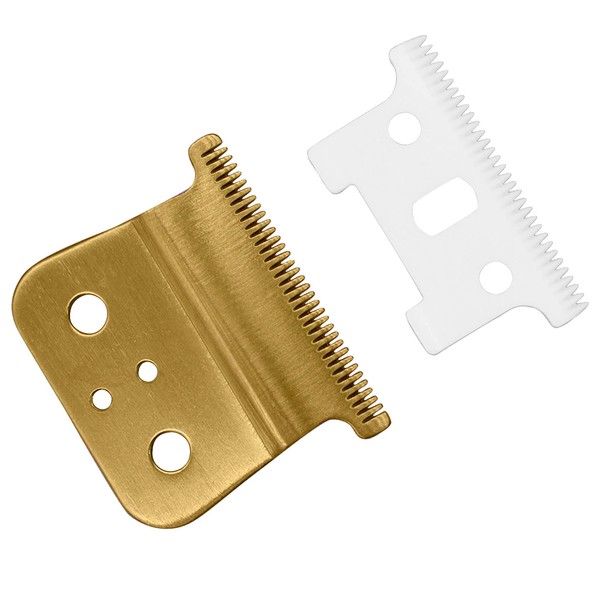 Professional Standard Replacement Blades Set #04521 for Andis T Outliner, Including 1 Fixed and 1 Moving Blades and Plastic/Metal Gaskets, Compatible with Andis T Outliner Trimmer(Gold)