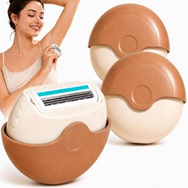 Afeitadora Portátil De 3 Capas Con Tapa Giratoria - Afeitadora Compacta Para Mujer, Uso En Seco Y Húmedo, Herramienta De Precisión De 3 Hojas Para Piernas, Rostro Y Axilas (2 Pcs)