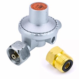 Gas Burner Roof Burner Medium Pressure Regulator Flame Device Gas Soldering Device Pressure Regulator (RED2 Pressure Regulator 4 + Bar + Adapter)