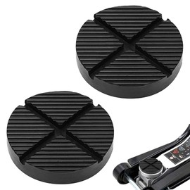2PCS Rubber Jack Pads, Grooved Surface, Car Jack Block Jacks Adapter Jack Pad Jack Stand Pads for Pinch Welds Vehicle Lifts Rubber Floor Bracket