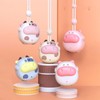Mini Hanging Neck Fan USB Rechargeable Bladeless Cartoon Cow Shape