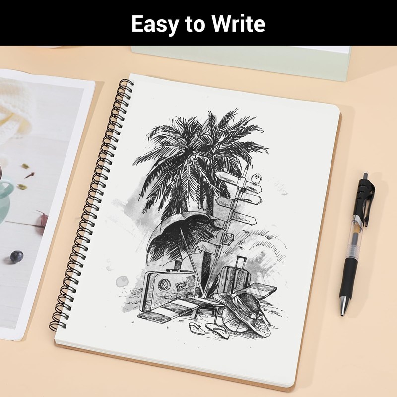 Yarotm A4 Spiral Plain Notebook - 120 Pages 100GSM Thick