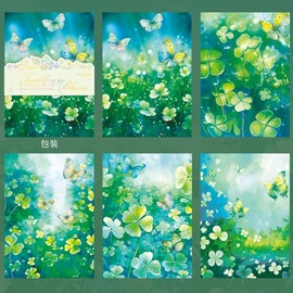 MAFELOE Scrapbook Stickers, 5 Pieces of Washi Paper Aesthetic Deco Stickers Journaling Supplies for Junk Bullet Journaling Card Making Daily Planner- Sparkling Flowers Series-E