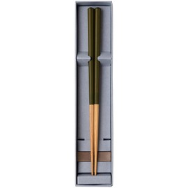 HASHIKURA SEASON 01 Chopsticks Dishwasher-safe, Natural Wood, Unisex, 8.9 inches (22.5 cm), Oak, Octagonal, Pinewood, Green, Made in Japan G-81043
