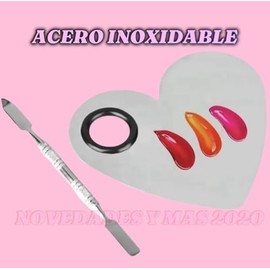 Paleta de Maquillaje Cosmético, Paleta de Maquillaje de Mezcla Cosmética de Acero Inoxidable Herramienta de Belleza con Espátula,utencilios para maqui