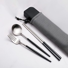 cesa beams Cutlery Set, Bento Office Lunch Set, For Adults, Work, School, Students, Tableware, Portable, Compact, Cutlery, Outdoors, Camping, Fishing, Travel, Climbing, Spoon, Fork, Chopsticks,