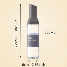 DEOTPSMI Olive Oil Bottle Dispenser, Vinegar Dispenser, Easy To Refill And Clean,Liquid Condiment Dispenser for Kitchen Cooking,500ml (dark grey)