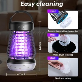 Upgraded Electric Fly Zapper,3 in 1 Bug Zapper Outdoor & Indoor, Electric Mosquito Killer Lamp with 2000V Grid & On/Off Switch, Mosquito Traps for Kitchen, Patio, Backyard, and More (Black)