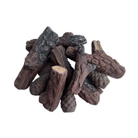 10 Piece Gas Fireplace Log Set, Small Simulated Ceramic Firewood Decoration for Gas Ethanol Electric Fireplaces, Indoor or Outdoor Fireplaces, Fire Pits