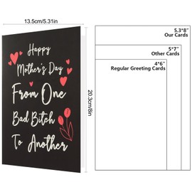 pink partesr Mothers Day Gift For Friend, Happy Mother'S Day From One Bad Bit** To Another - Mothers Day Cards For Friends, Birthday Gifts For Women Friendship, Inspirational Gifts For Women Friends