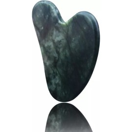 OXT 과샤 프리미엄 페이셜 툴 얼굴용 업그레이드 내추럴 옥석(다크 그린) [Dark Green] OXT Premium Facial Gua Sha Tool for Face Upgrade Natural Jade (Dark Green) [Dark Green]
